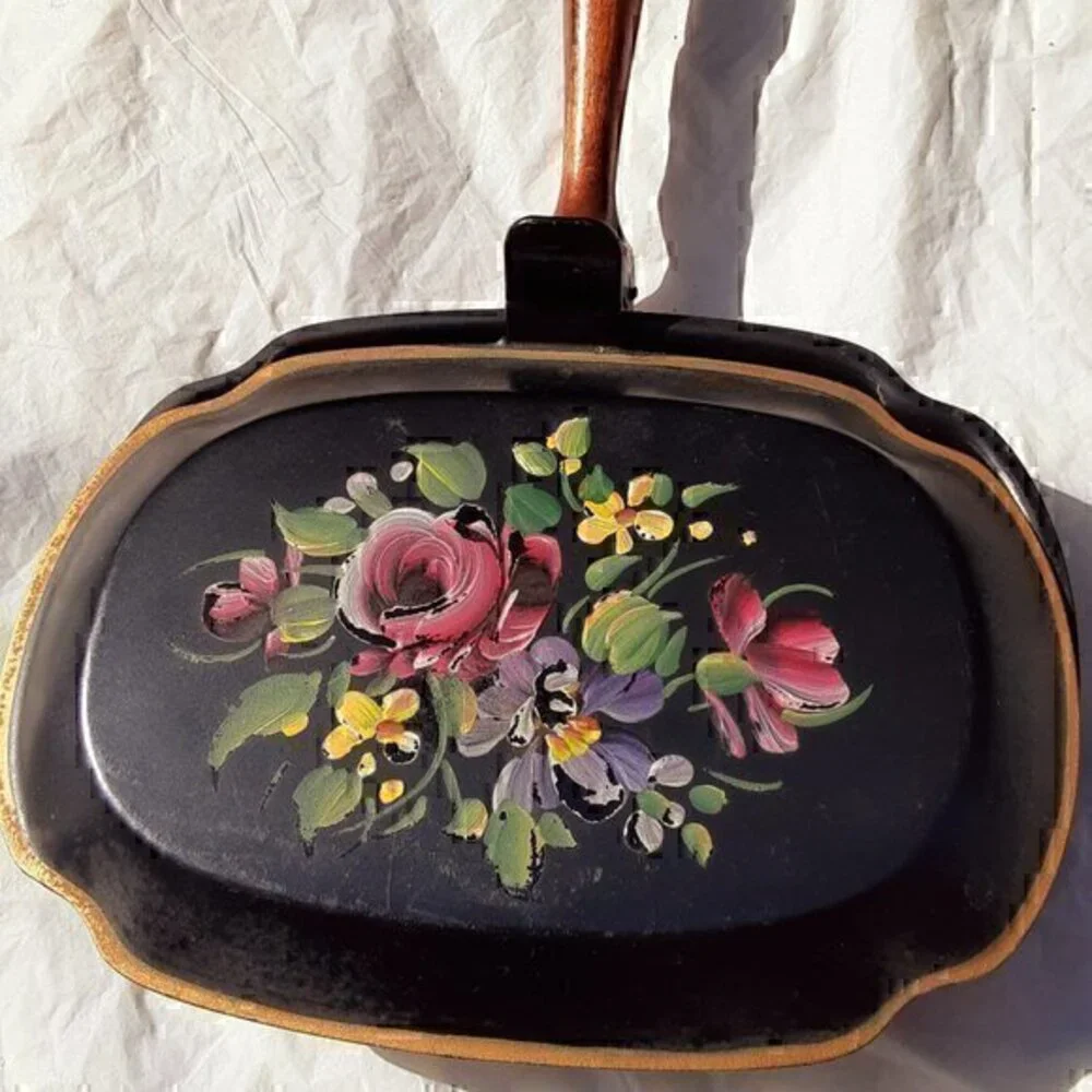 Vintage Hand Painted Floral Top Pattern Silent Butler